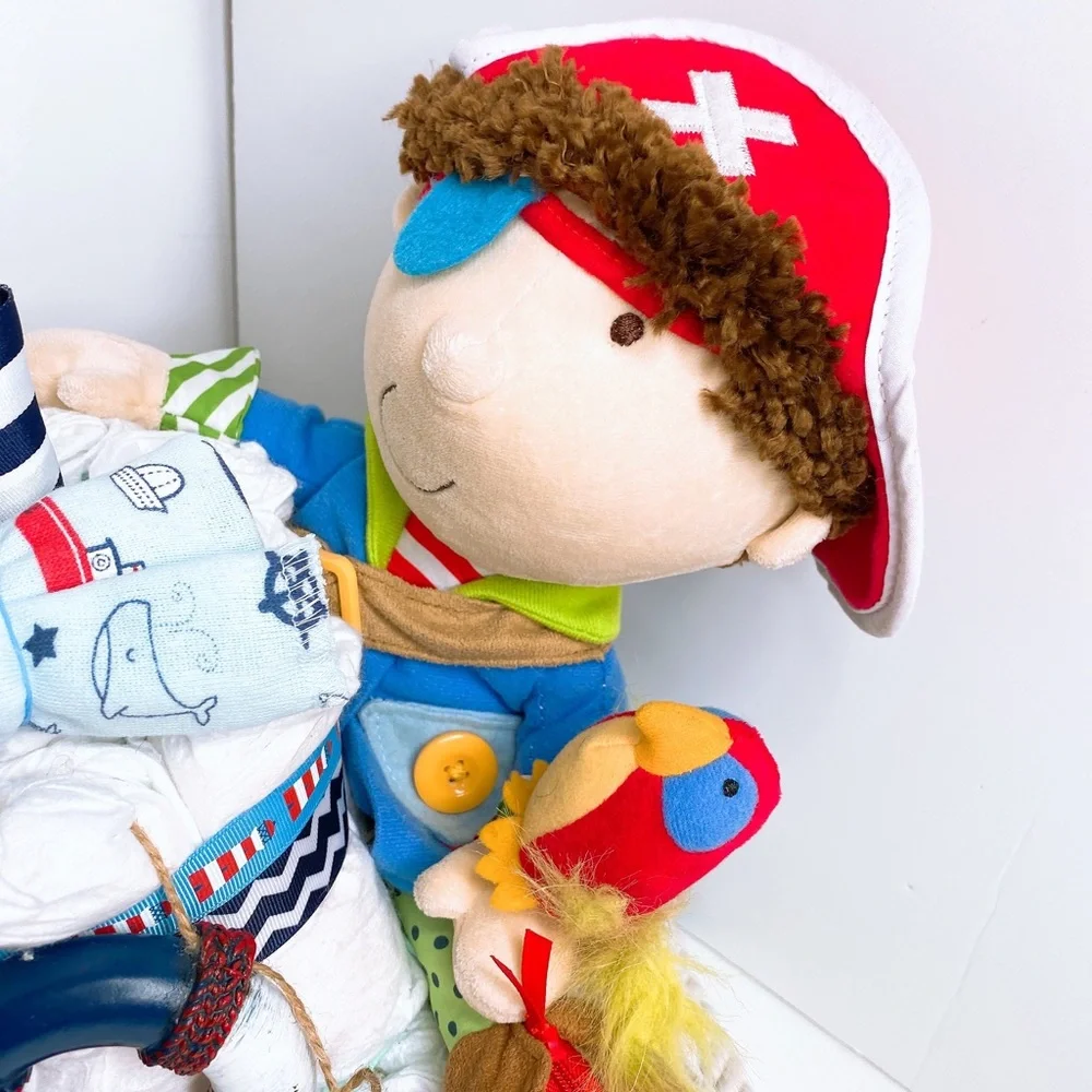 Pirate Diaper Cake, Nautical Themed